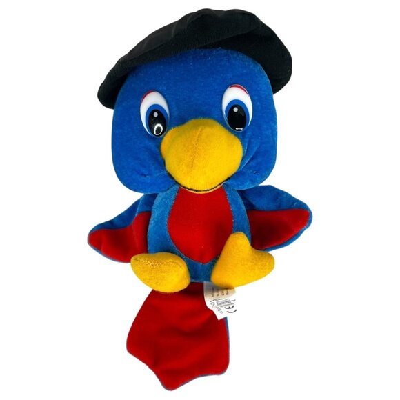Classic Toy Company Blue Plush Parrot Toy With Black Hat 7” Stuffed Animal - Picture 1 of 6
